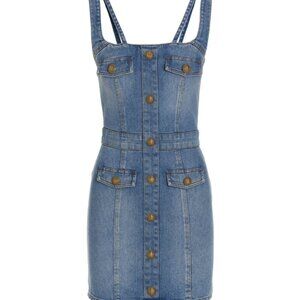 Balmain Blue Shift Dress - Cotton, Like New